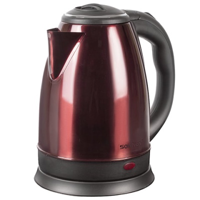 Чайник SONNEN KT-118С, 1,8 л, 1500 Вт, закрытый нагревательный элемент, нержавеющая сталь, кофейный,