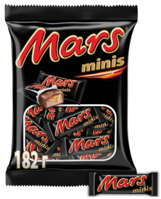 Шоколад батончик MARS Minis молочный, 182г, мультипак, Россия
