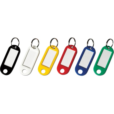 Брелок-идентификатор для ключей, 12шт., пластик, длина 50мм, 30*15мм, BRAUBERG, Китай
