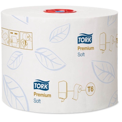 Бумага туалетная 2-слойная, Tork Premium, 127520, рулон, с втулкой, белая, 90м, без перф.  (1шт) , Россия