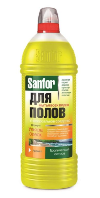 Средство моющее для полов , жидкость, 1л , бутылка, Sanfor, Россия