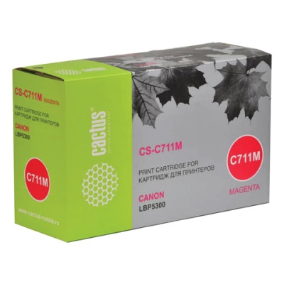 Картридж лазерный CACTUS (CS-C711M) для CANON LBP-5300, пурпурный, ресурс 6000 стр.