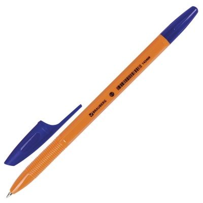 Ручка шариковая , имитация грипа, BRAUBERG, X-333 Orange, корпус пластик, оранжевый , 0,35мм, Китай
