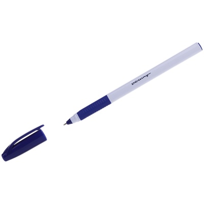 Ручка шариковая , грип, BERLINGO, "Triangle Snow Pro", корпус пластик, бело/синий, 0,5мм, Индия