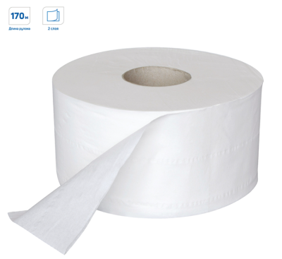 Бумага туалетная 2-слойная, OfficeClean Professional, , рулон, с втулкой, белая, 170м, 944л  (1шт) , Россия