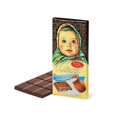 Шоколад плитка Алёнка  молочный+кальций, 100г, фасованный, Россия