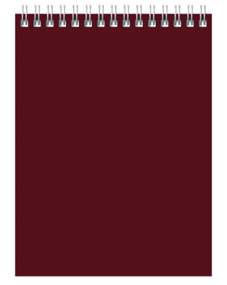Блокнот, А5, 60л., клетка, горизонтальный, мел. картон, пружина, "Для конференции БОРДОВЫЙ", BG, Россия