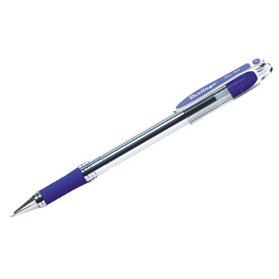 Ручка шариковая , клип, BERLINGO, "I-15", корпус пластик, прозрачный, 0,4мм, Индия