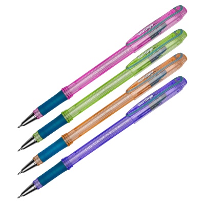 Ручка шариковая , грип, BERLINGO, "I-10 Color", корпус пластик, тонированный , 0,2мм, Китай