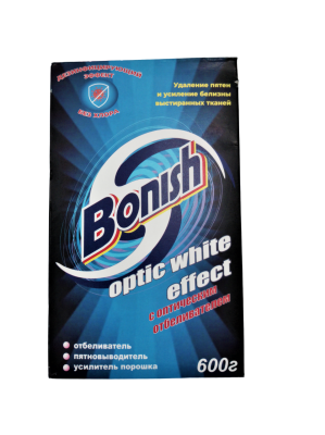 Средство для выведения пятен, отбеливатель-пятновыводитель Optic white effect, порошок, 600г BONISH, Россия