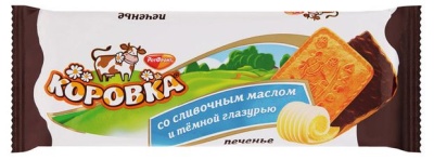 Печенье Коровка, Сахарное, со сливочным маслом и глазурью, 115г, Россия