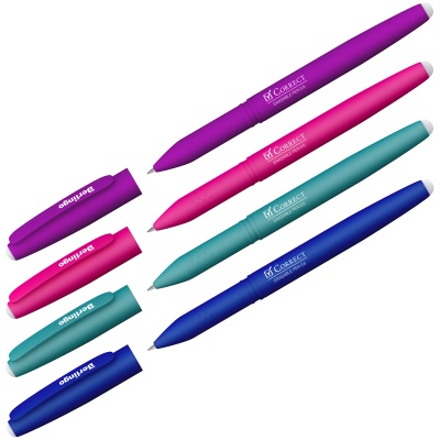 Ручка гелевая стираемая, _, BERLINGO, Correct, корпус с покрытием silk-touch, синий, 0,5мм, Китай