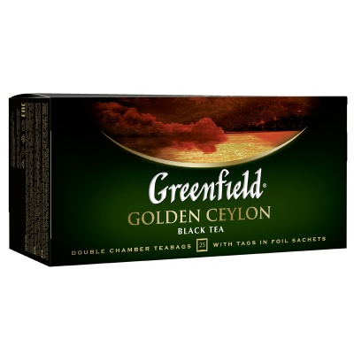 Чай черный Golden Ceylon 25пак, с ярлыком, Greenfield, Россия