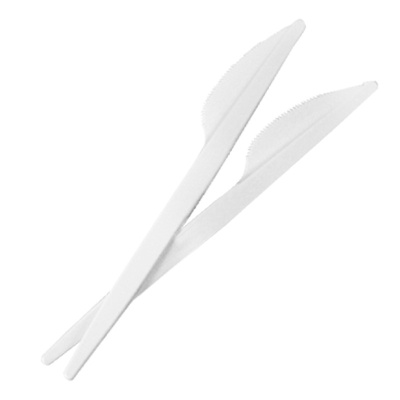 Нож одноразовый, пластик, белый  (100шт) , NN, Россия