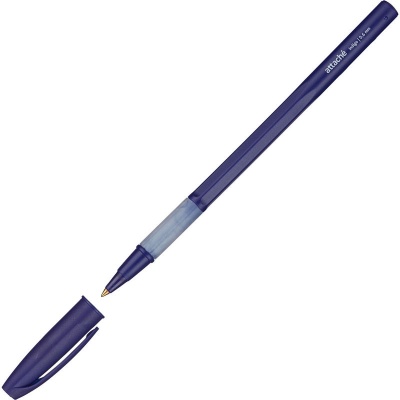 Ручка шариковая , грип, Attache, Indigo, корпус пластик, синий, 0,6мм, Китай