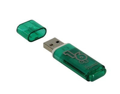 Флеш память 16GB _/USB 2.0, пластик, зеленая, Smart Buy, Китай
