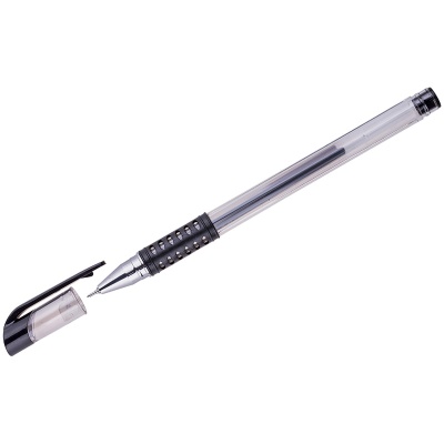 Ручка гелевая, грип, OfficeSpace, GP905BK_6597, корпус пластик, прозрачный, 0,5мм, Китай
