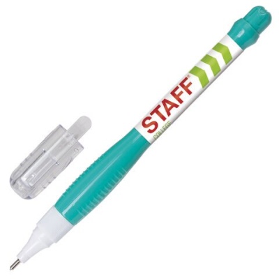 Корректор-ручка, 6мл, металлический наконечник, STAFF, Китай.