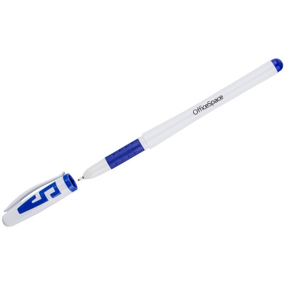 Ручка гелевая, грип, OfficeSpace, GP777BK_3188, корпус пластик, белый, 0,8мм, Китай