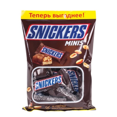 Шоколад батончик SNICKERS Minis молочный, 180г, мультипак, Россия