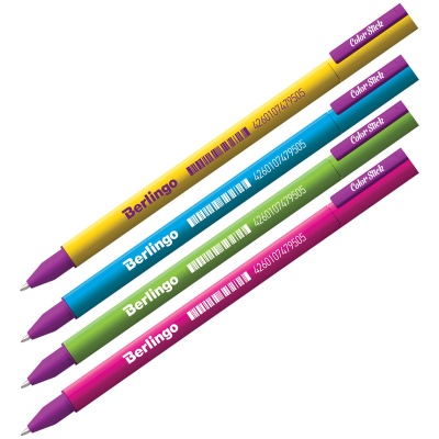 Ручка гелевая, _, BERLINGO, Color Stick, корпус пластик, ассорти, 0,48мм, Китай